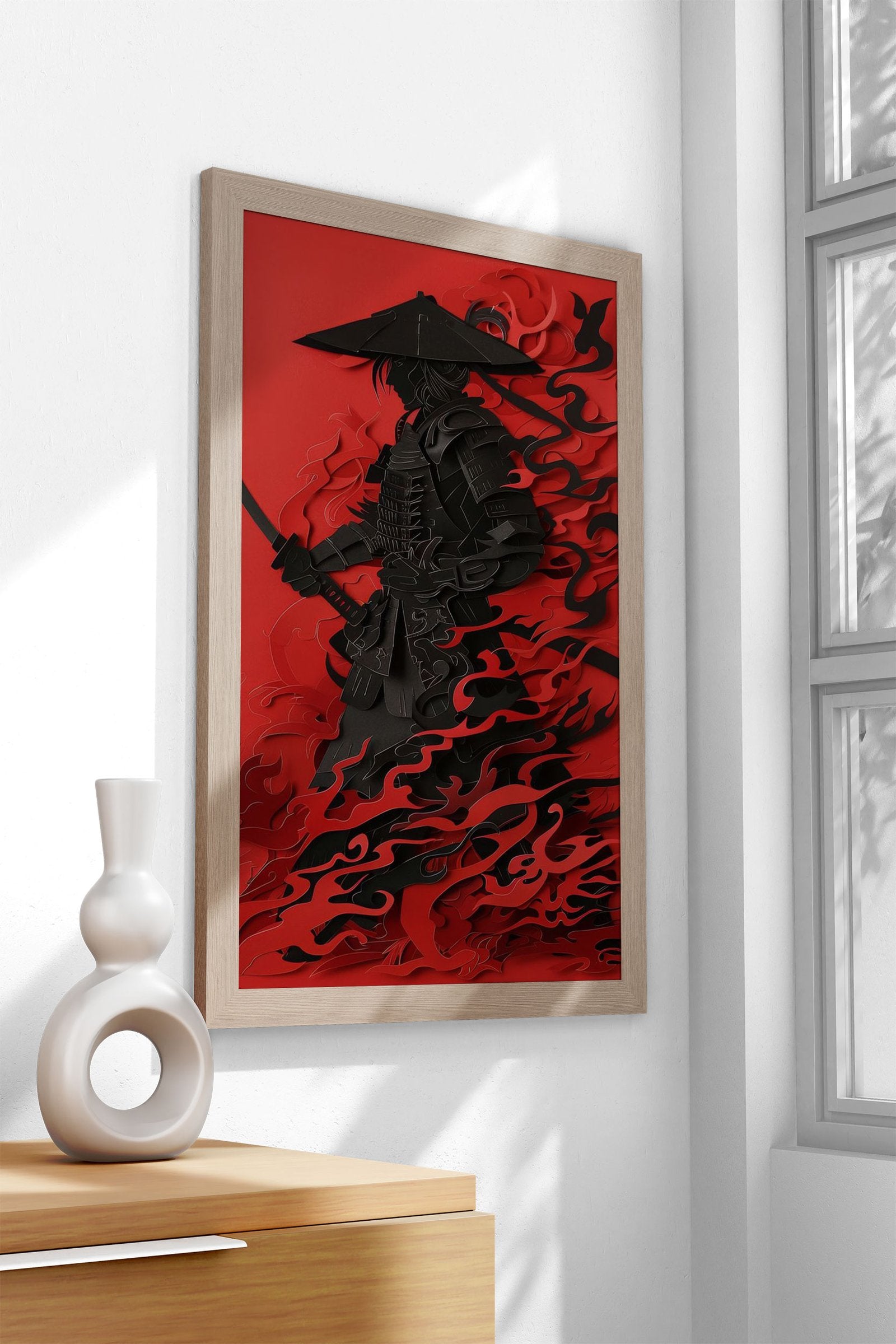 Samurai Paper Craft Asian Style Poster | Wall Art for Home & Office | High-Quality Print - High-Quality Visual Display