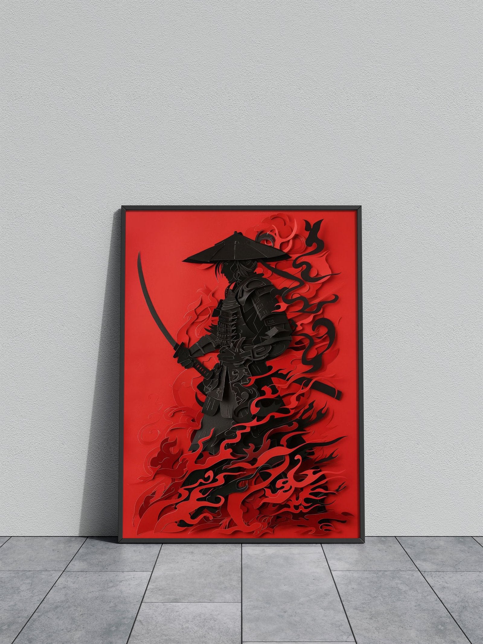 Samurai Paper Craft Asian Style Poster | Wall Art for Home & Office | High-Quality Print - High-Quality Visual Display