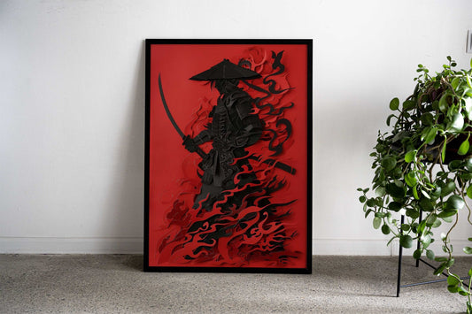 Samurai Paper Craft Asian Style Poster | Wall Art for Home & Office | High-Quality Print - High-Quality Visual Display