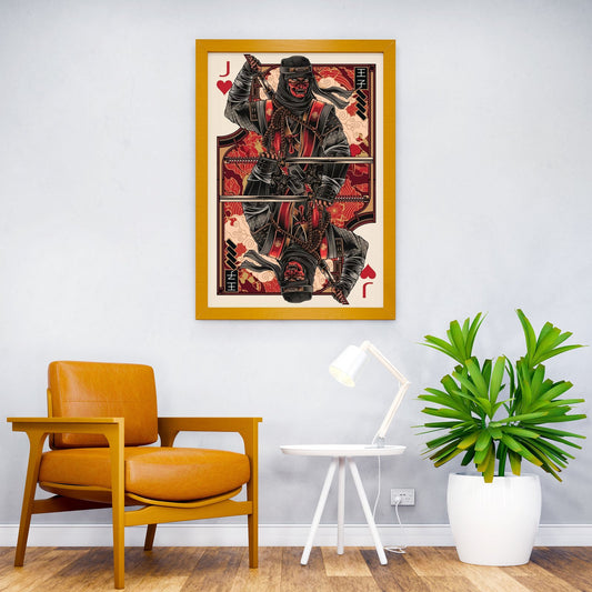 Samurai Playing Card Asian Style Poster | Wall Art for Home & Office | High-Quality Print - High-Quality Visual Display