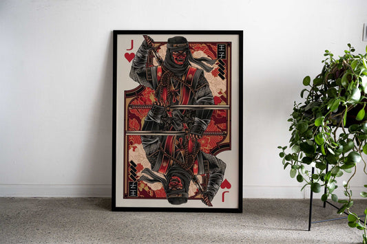 Samurai Playing Card Asian Style Poster | Wall Art for Home & Office | High-Quality Print - High-Quality Visual Display