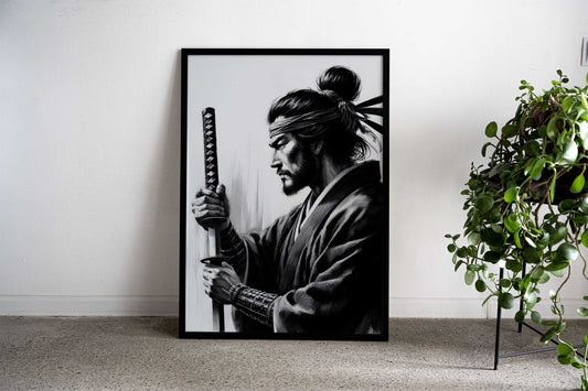 Samurai Portrait V2 Asian Style Poster | Wall Art for Home & Office | High-Quality Print - High-Quality Visual Display