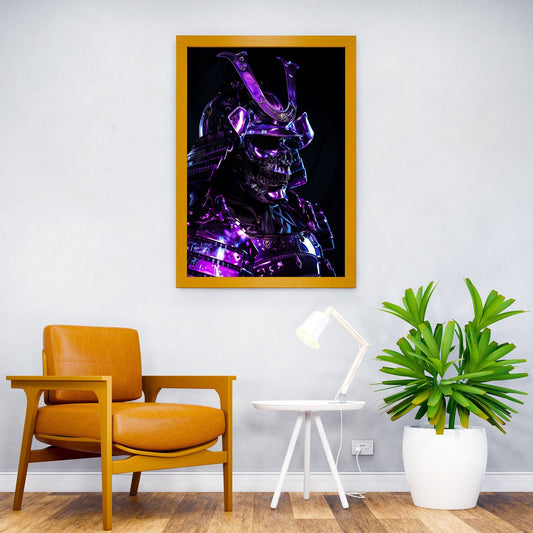Samurai Purple Skull Mask Asian Style Poster | Wall Art for Home & Office | High-Quality Print - High-Quality Visual Display
