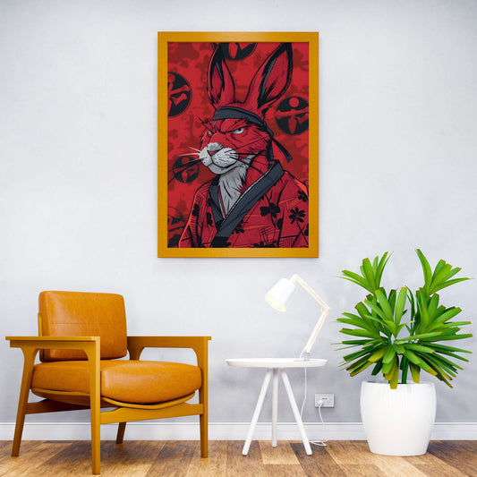 Samurai Rabbit Asian Style Poster | Wall Art for Home & Office | High-Quality Print - High-Quality Visual Display