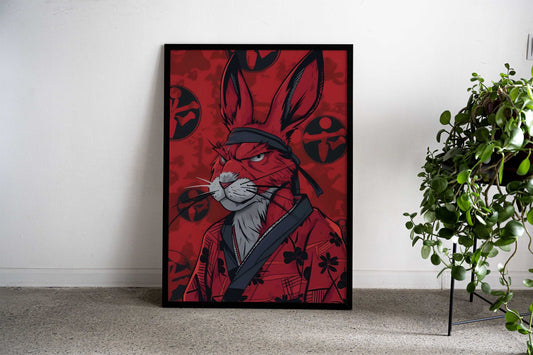 Samurai Rabbit Asian Style Poster | Wall Art for Home & Office | High-Quality Print - High-Quality Visual Display