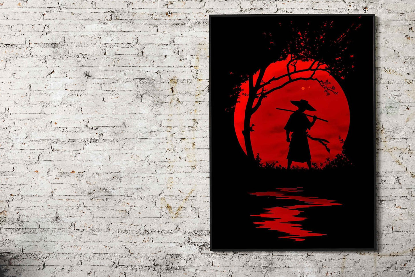 Samurai Red Sun Asian Style Poster | Wall Art for Home & Office | High-Quality Print - High-Quality Visual Display