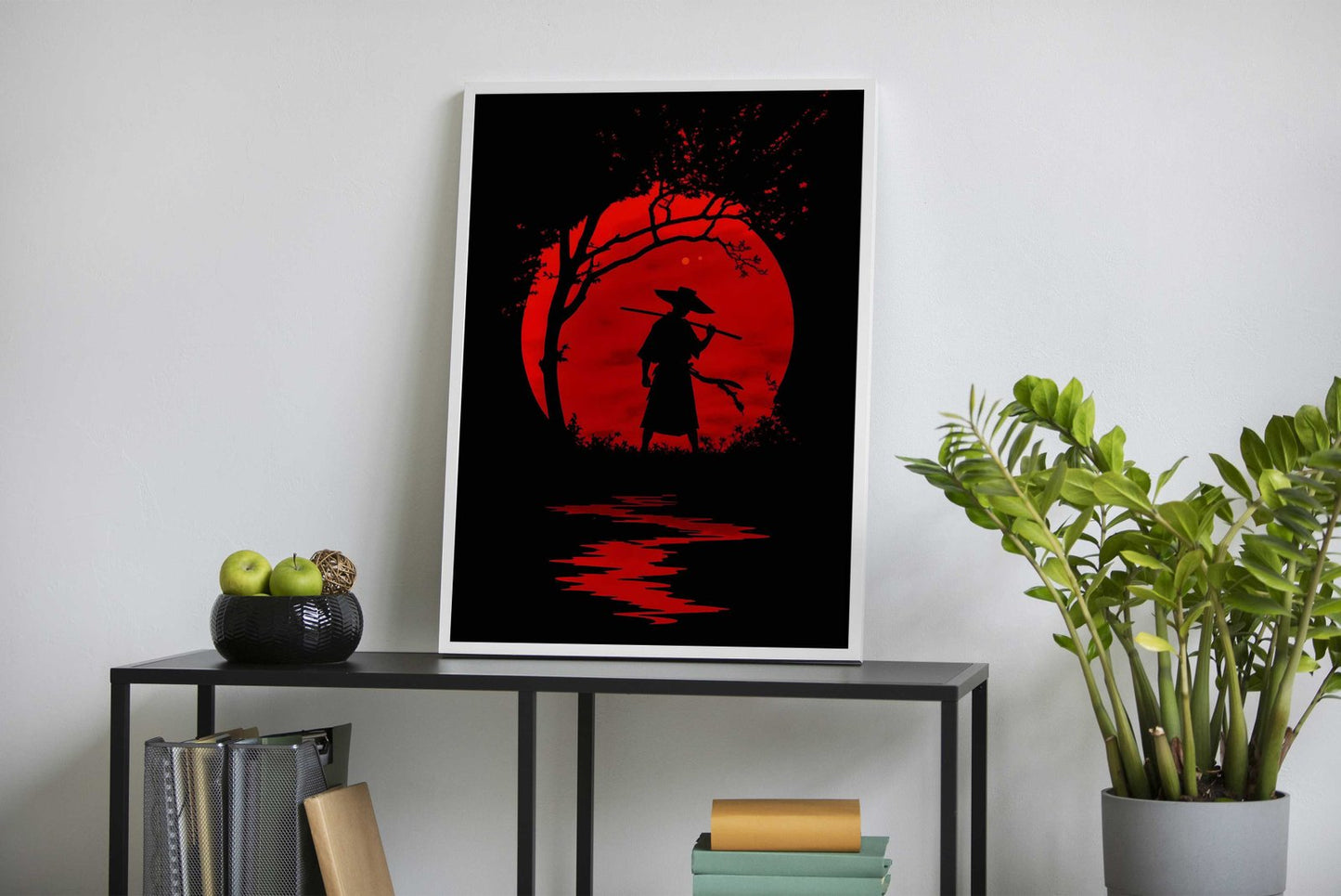 Samurai Red Sun Asian Style Poster | Wall Art for Home & Office | High-Quality Print - High-Quality Visual Display