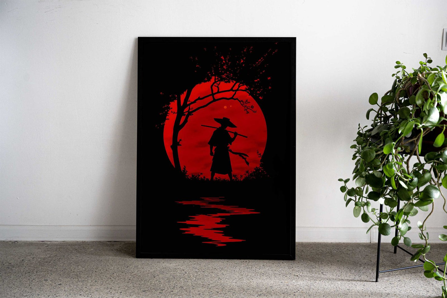 Samurai Red Sun Asian Style Poster | Wall Art for Home & Office | High-Quality Print - High-Quality Visual Display