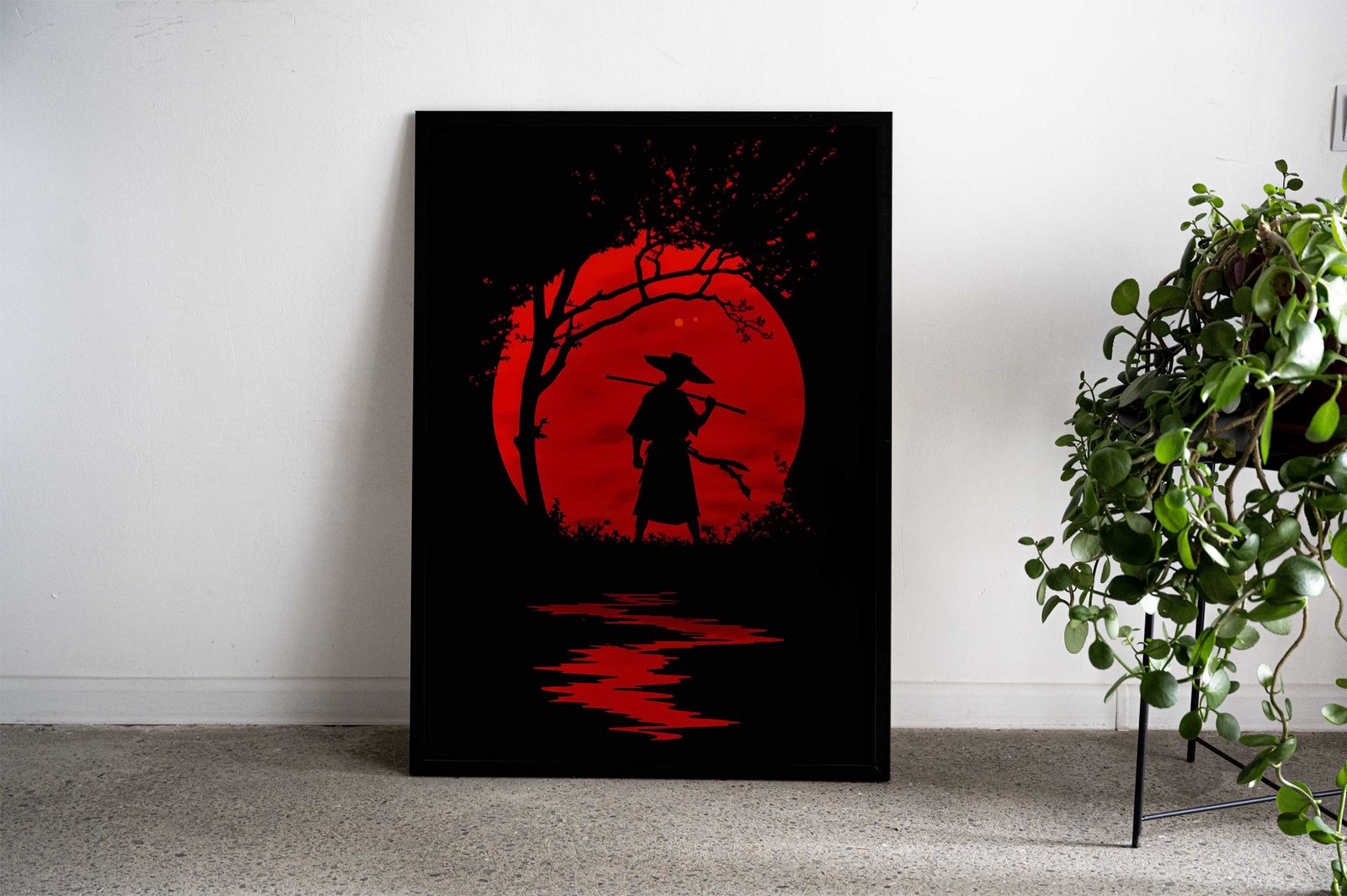 Samurai Red Sun Asian Style Poster | Wall Art for Home & Office | High-Quality Print - High-Quality Visual Display