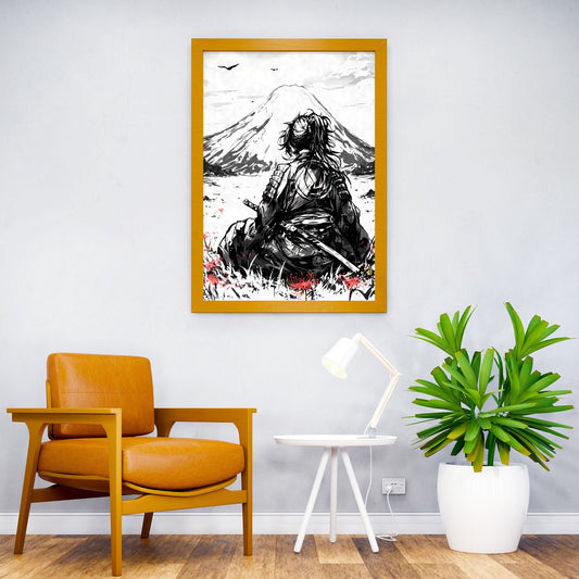 Samurai Ronin Black Ink Asian Style Poster | Wall Art for Home & Office | High-Quality Print - High-Quality Visual Display