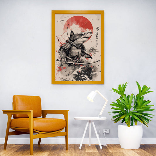 Samurai Shark Asian Style Poster | Wall Art for Home & Office | High-Quality Print - High-Quality Visual Display