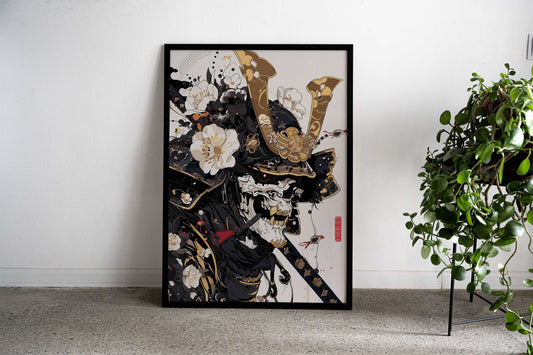Samurai Skeleton Asian Style Poster | Wall Art for Home & Office | High-Quality Print - High-Quality Visual Display