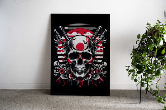 Samurai Skull 1 Asian Style Poster | Wall Art for Home & Office | High-Quality Print - High-Quality Visual Display