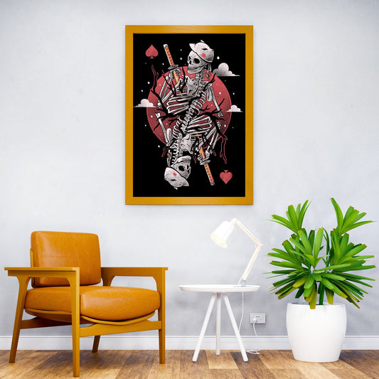 Samurai Skull Card Asian Style Poster | Wall Art for Home & Office | High-Quality Print - High-Quality Visual Display