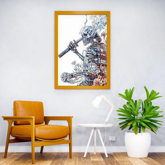 Samurai Skull Asian Style Poster | Wall Art for Home & Office | High-Quality Print - High-Quality Visual Display