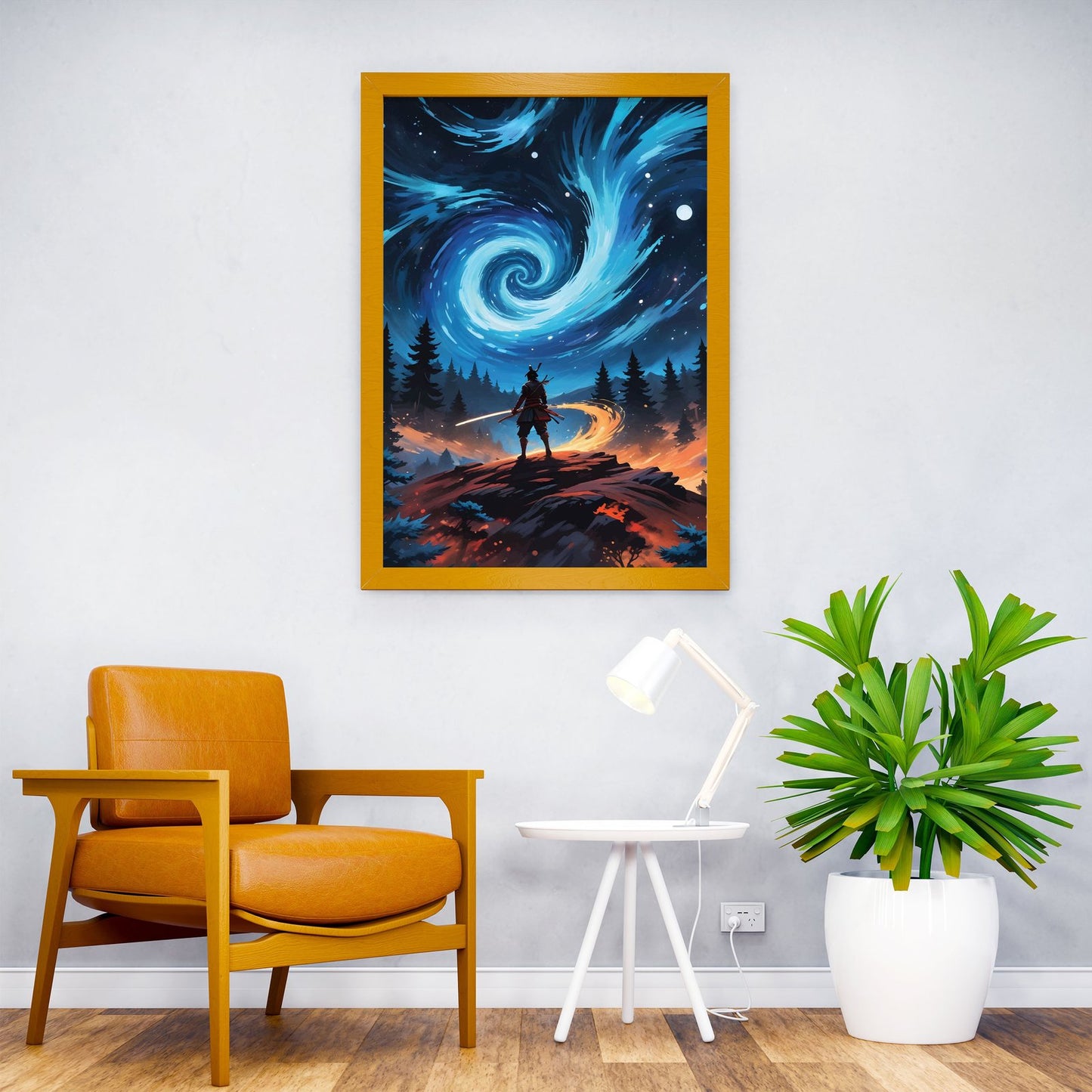 Samurai Starry Night Asian Style Poster | Wall Art for Home & Office | High-Quality Print - High-Quality Visual Display
