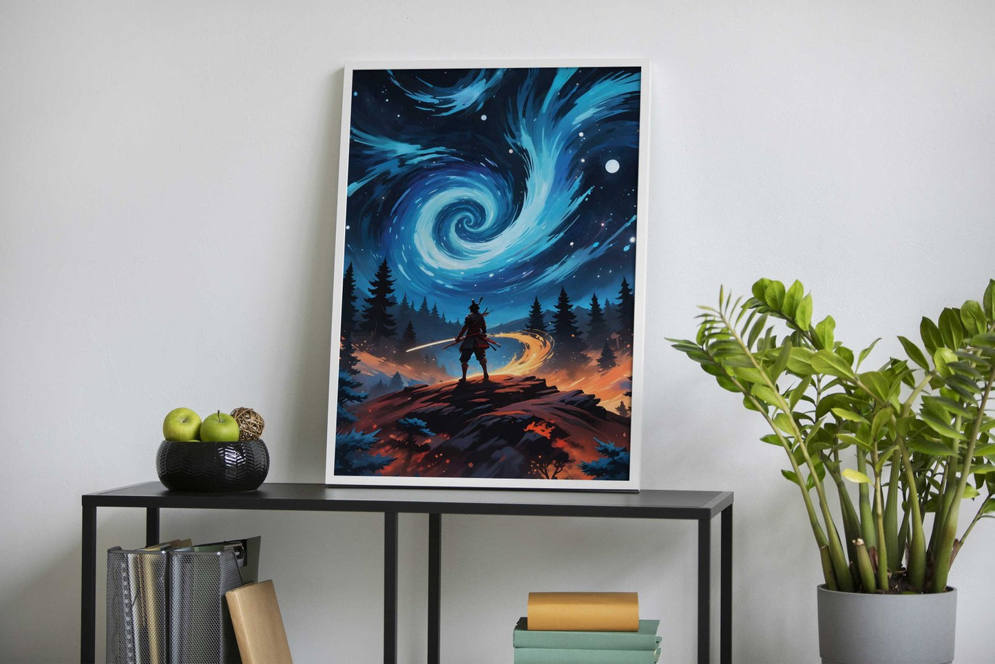 Samurai Starry Night Asian Style Poster | Wall Art for Home & Office | High-Quality Print - High-Quality Visual Display