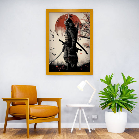Samurai Sumi e ink wash Asian Style Poster | Wall Art for Home & Office | High-Quality Print - High-Quality Visual Display