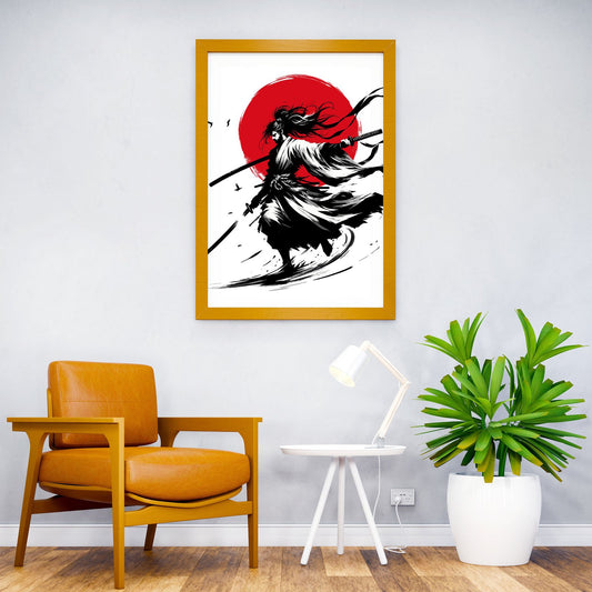 Samurai Sunset Duel Asian Style Poster | Wall Art for Home & Office | High-Quality Print - High-Quality Visual Display
