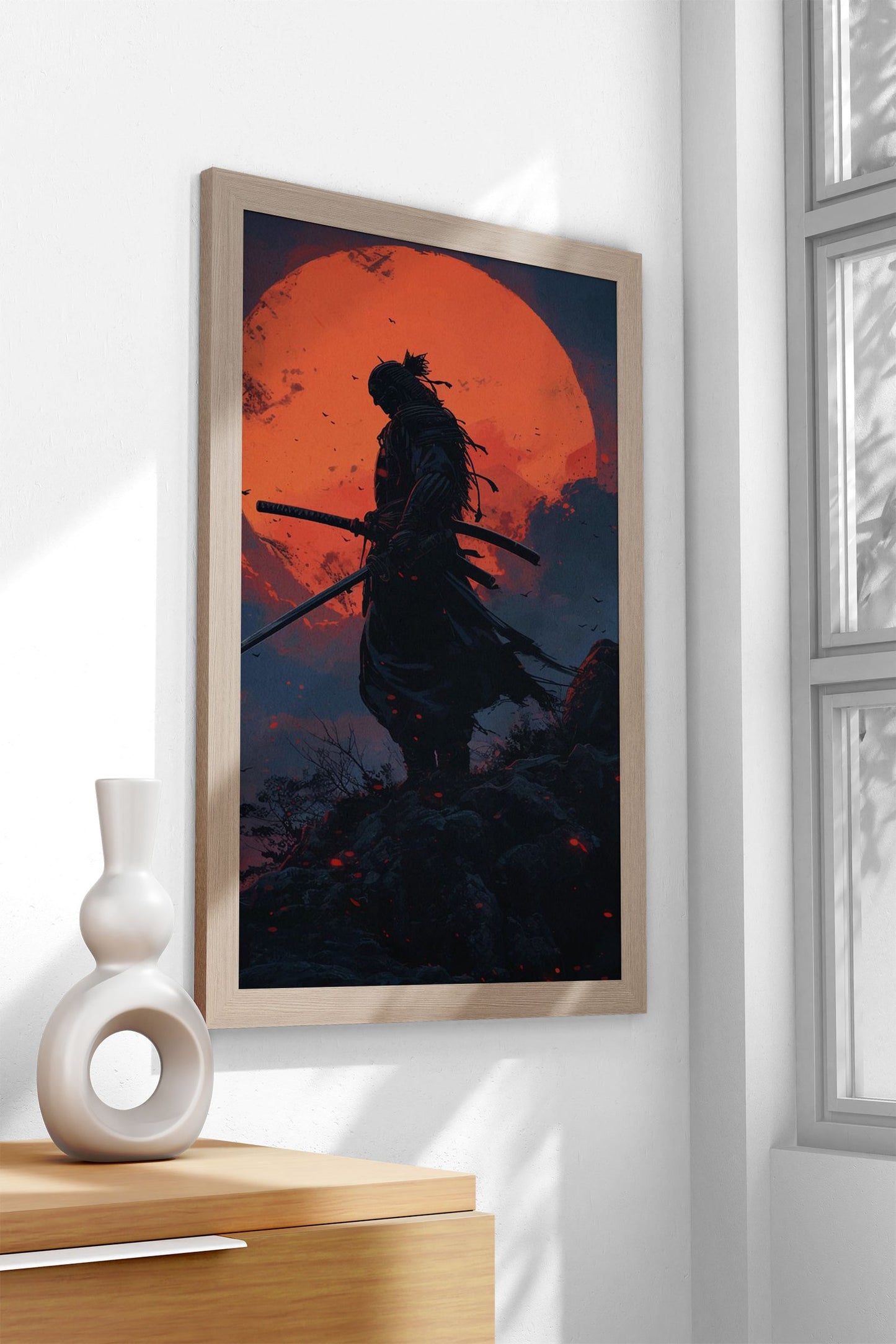 Samurai Sunset Landscape Asian Style Poster | Wall Art for Home & Office | High-Quality Print - High-Quality Visual Display
