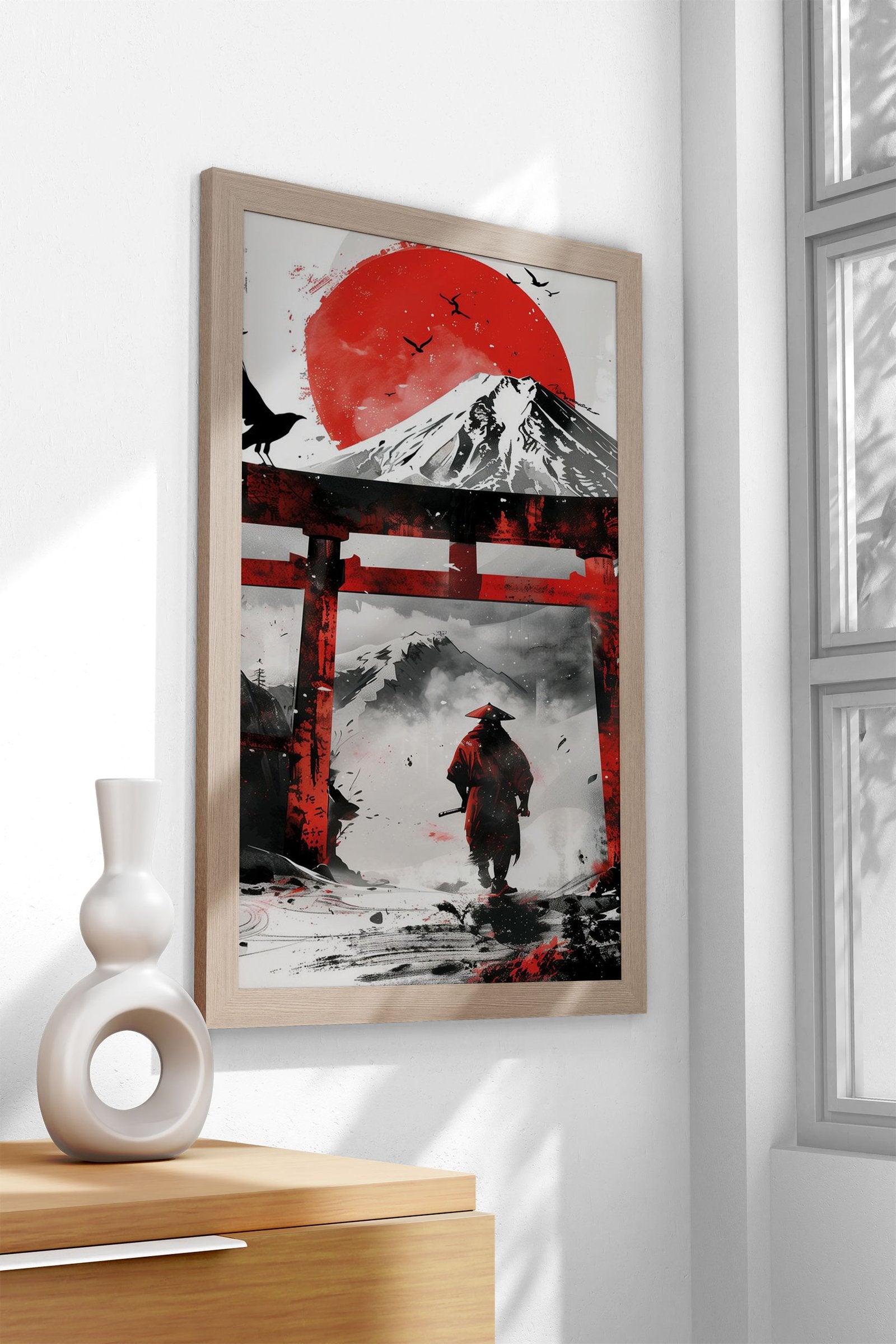 Samurai Torii Gate Fuji Asian Style Poster | Wall Art for Home & Office | High-Quality Print - High-Quality Visual Display