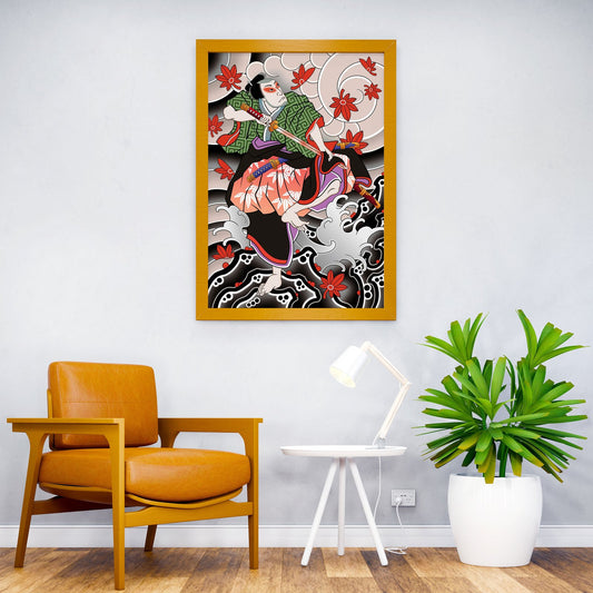 Samurai Ukiyoe Asian Style Poster | Wall Art for Home & Office | High-Quality Print - High-Quality Visual Display