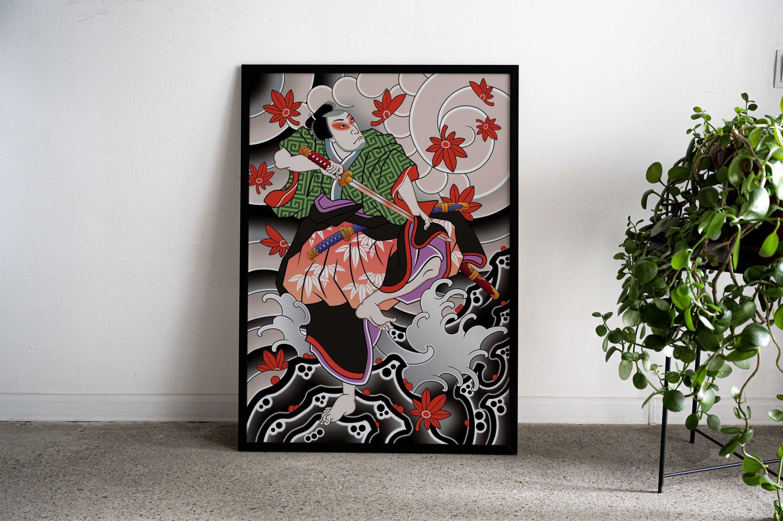 Samurai Ukiyoe Asian Style Poster | Wall Art for Home & Office | High-Quality Print - High-Quality Visual Display