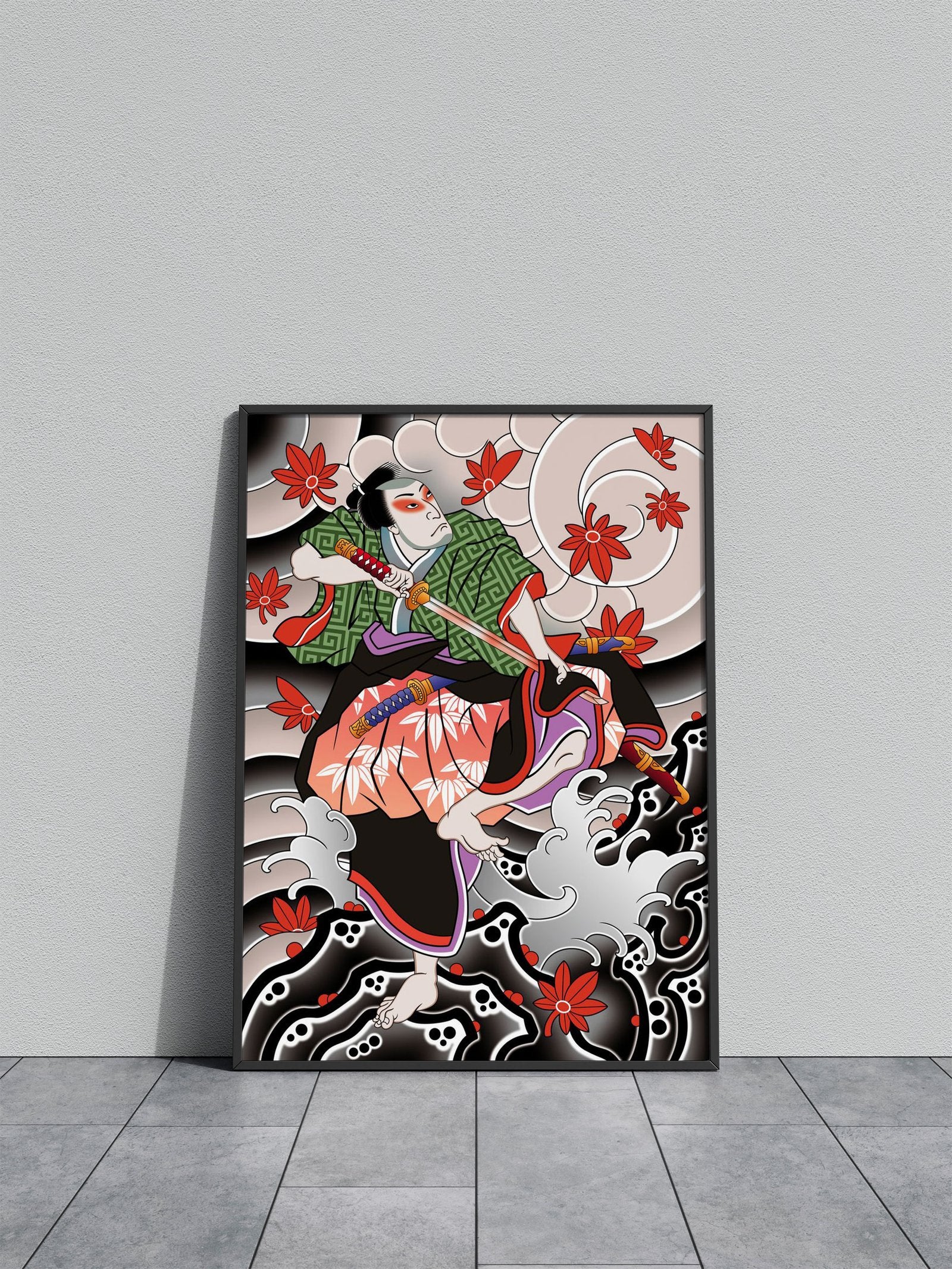 Samurai Ukiyoe Asian Style Poster | Wall Art for Home & Office | High-Quality Print - High-Quality Visual Display