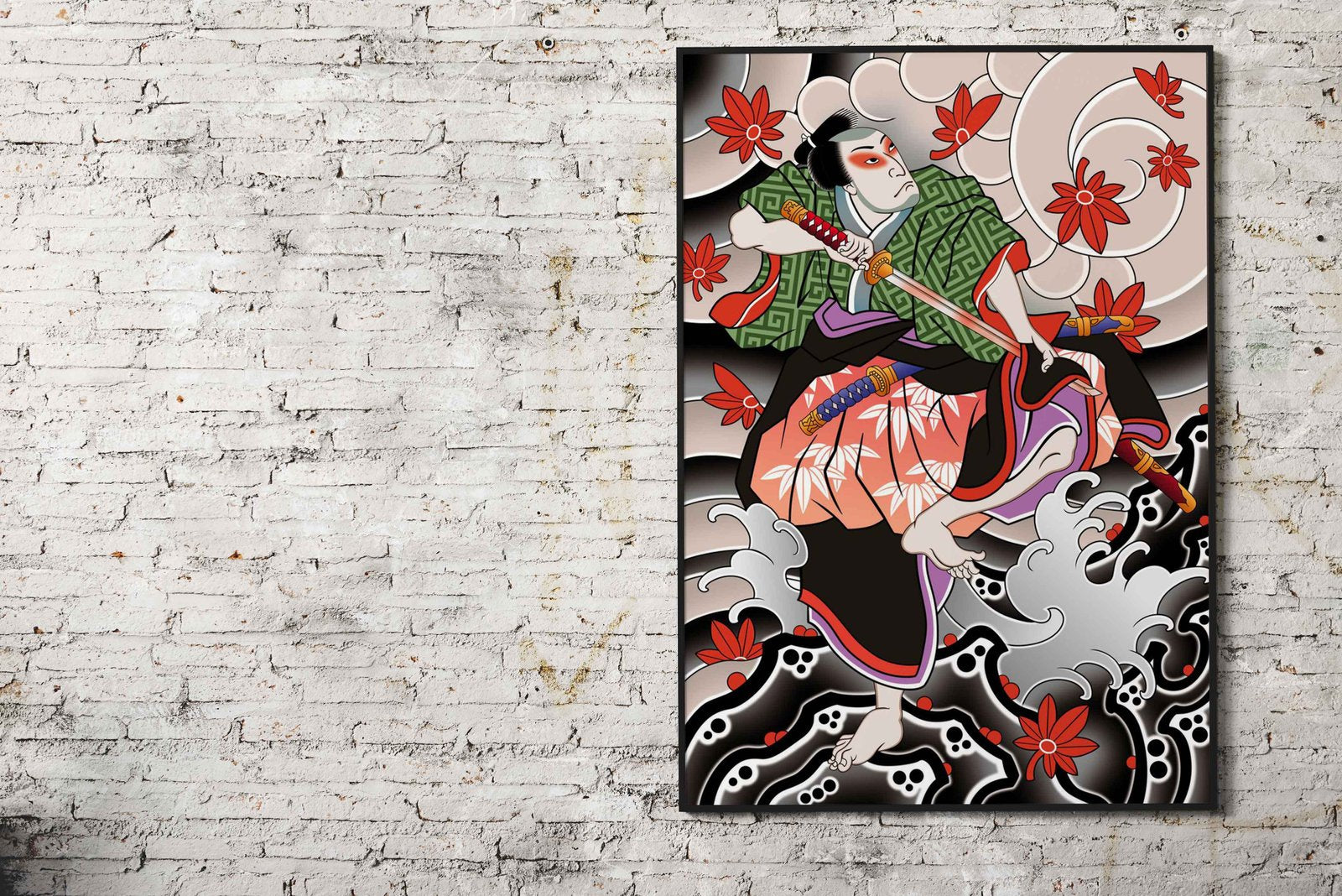 Samurai Ukiyoe Asian Style Poster | Wall Art for Home & Office | High-Quality Print - High-Quality Visual Display