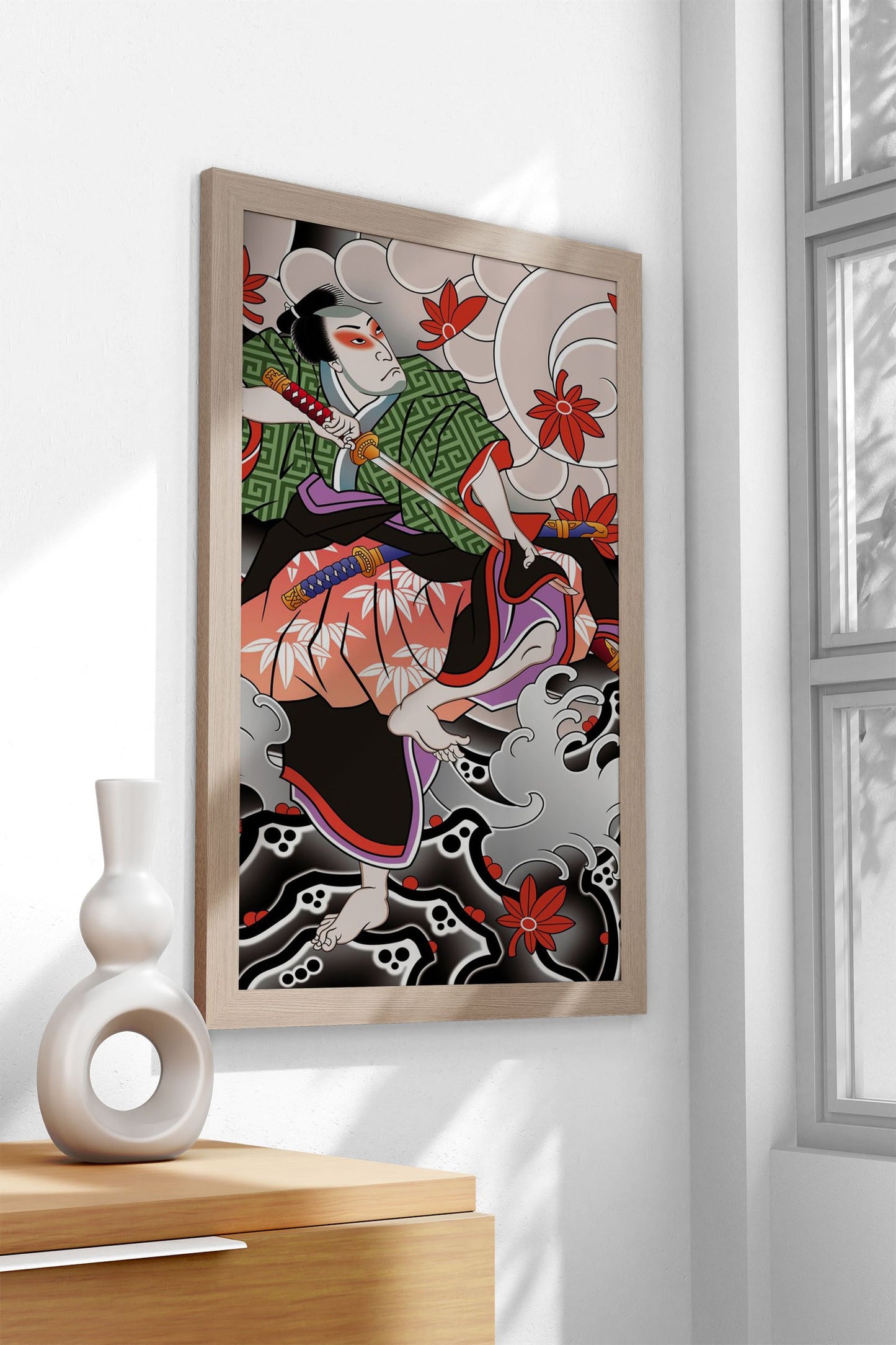 Samurai Ukiyoe Asian Style Poster | Wall Art for Home & Office | High-Quality Print - High-Quality Visual Display