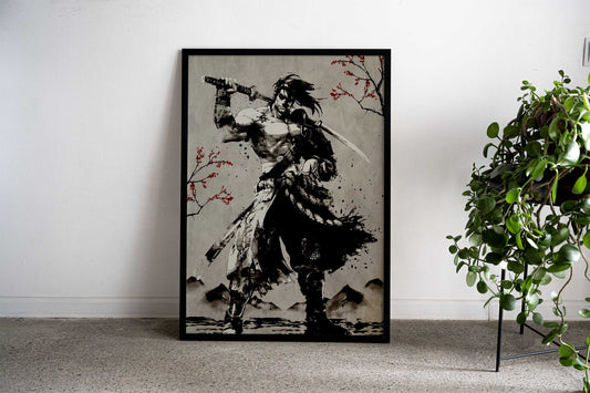 Samurai V2 Asian Style Poster | Wall Art for Home & Office | High-Quality Print - High-Quality Visual Display