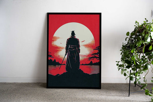 Samurai Vector Art Asian Style Poster | Wall Art for Home & Office | High-Quality Print - High-Quality Visual Display