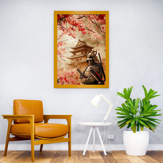 Samurai Warrior Cherry Blossom Asian Style Poster | Wall Art for Home & Office | High-Quality Print - High-Quality Visual Display