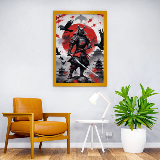 Samurai Warrior Crows Asian Style Poster | Wall Art for Home & Office | High-Quality Print - High-Quality Visual Display
