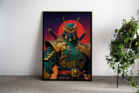 Samurai Warrior Illustrati Asian Style Poster | Wall Art for Home & Office | High-Quality Print - High-Quality Visual Display