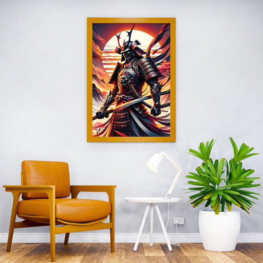 Samurai Warrior Neon Asian Style Poster | Wall Art for Home & Office | High-Quality Print - High-Quality Visual Display