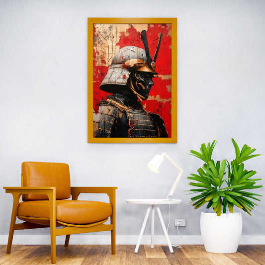 Samurai Warrior Painting in Kintsugi Style Asian Style Poster | Wall Art for Home & Office | High-Quality Print - High-Quality Visual Display