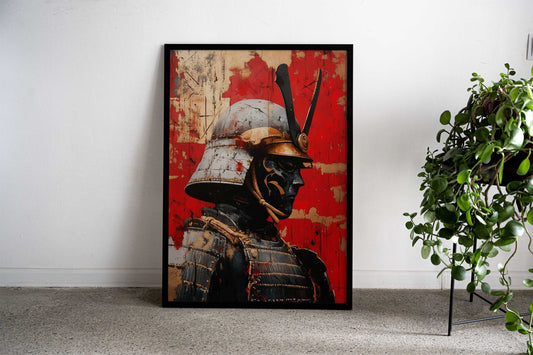 Samurai Warrior Painting in Kintsugi Style Asian Style Poster | Wall Art for Home & Office | High-Quality Print - High-Quality Visual Display