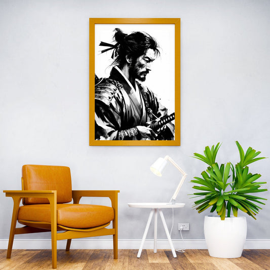 Samurai Warrior Portrait Asian Style Poster | Wall Art for Home & Office | High-Quality Print - High-Quality Visual Display