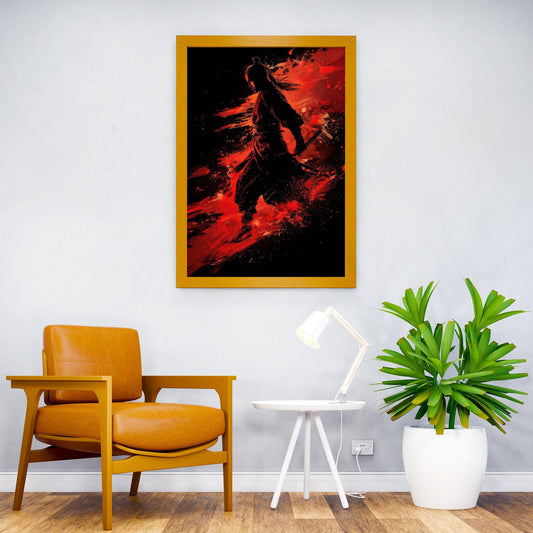 Samurai Warrior Red Black Asian Style Poster | Wall Art for Home & Office | High-Quality Print - High-Quality Visual Display