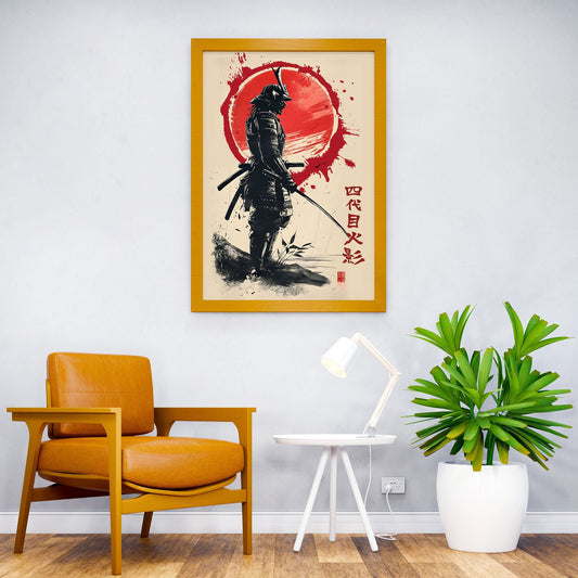 Samurai Warrior Red Asian Style Poster | Wall Art for Home & Office | High-Quality Print - High-Quality Visual Display