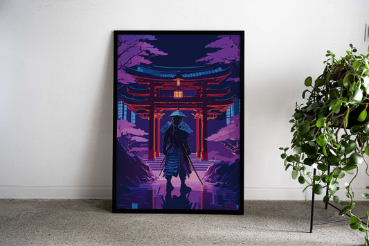 Samurai Warrior Shrine Asian Style Poster | Wall Art for Home & Office | High-Quality Print - High-Quality Visual Display