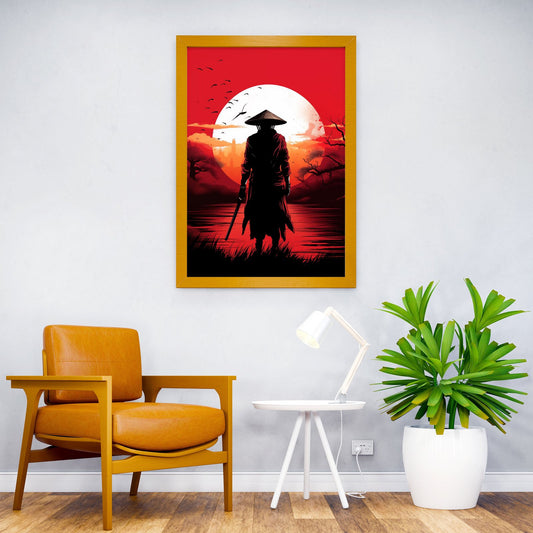 Samurai Warrior Silhouette Asian Style Poster | Wall Art for Home & Office | High-Quality Print - High-Quality Visual Display