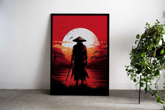 Samurai Warrior Silhouette Asian Style Poster | Wall Art for Home & Office | High-Quality Print - High-Quality Visual Display