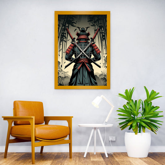 Samurai Warrior back view Asian Style Poster | Wall Art for Home & Office | High-Quality Print - High-Quality Visual Display