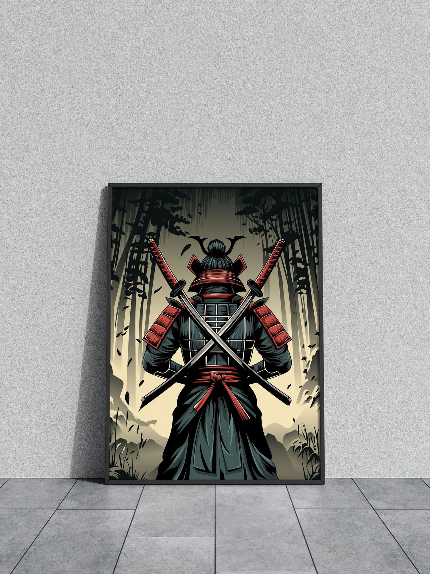 Samurai Warrior back view Asian Style Poster | Wall Art for Home & Office | High-Quality Print