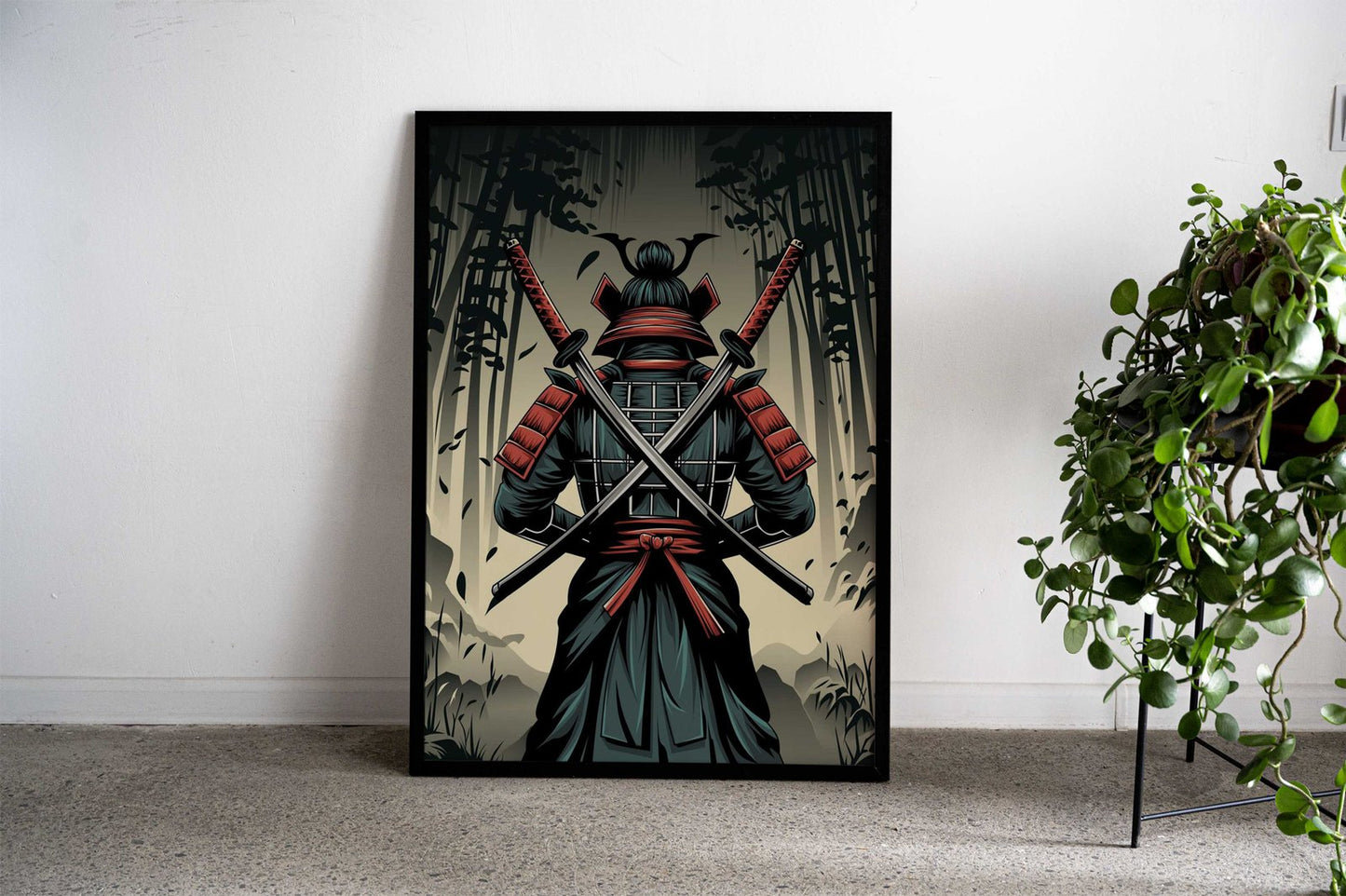 Samurai Warrior back view Asian Style Poster | Wall Art for Home & Office | High-Quality Print