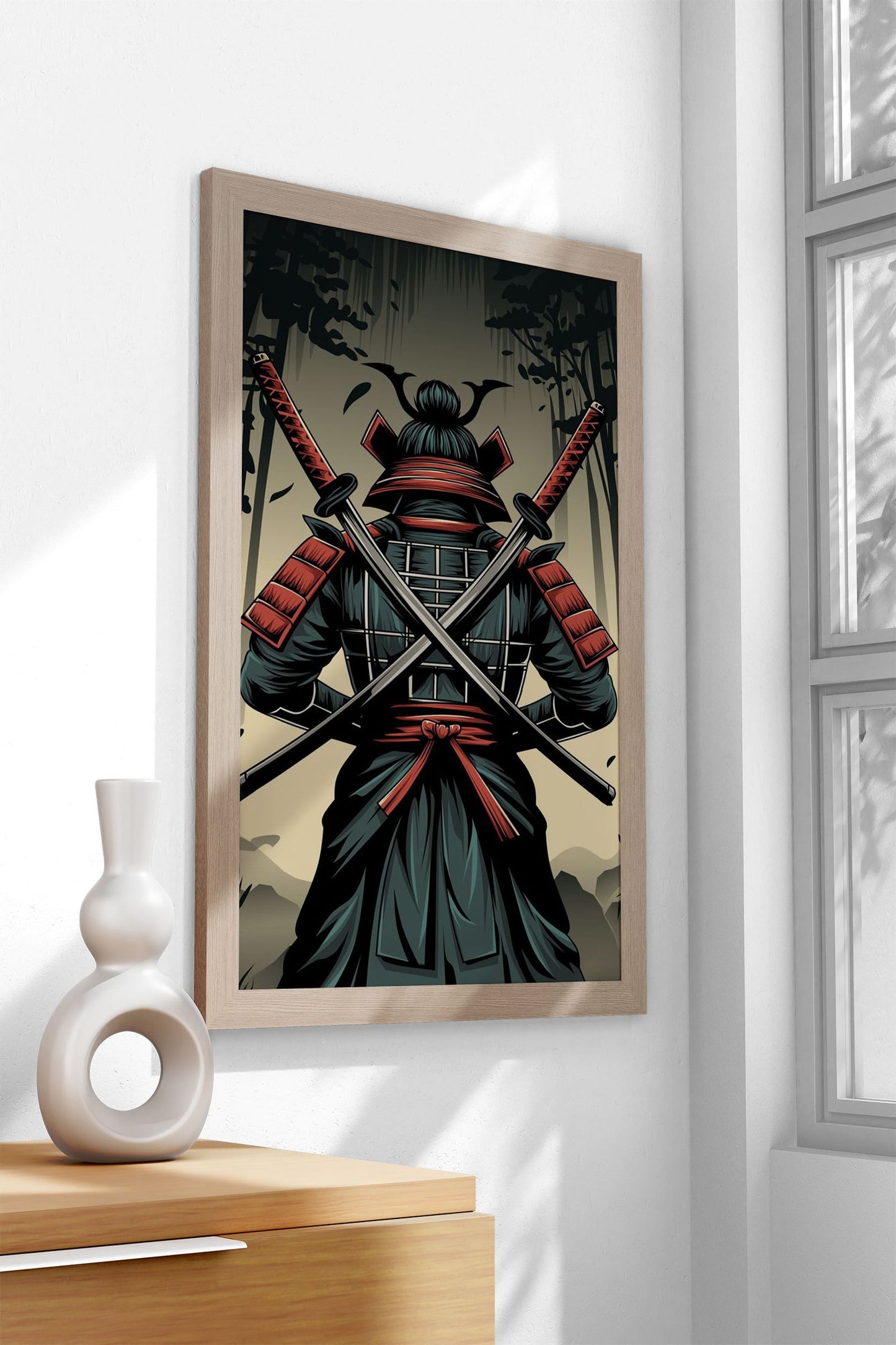 Samurai Warrior back view Asian Style Poster | Wall Art for Home & Office | High-Quality Print