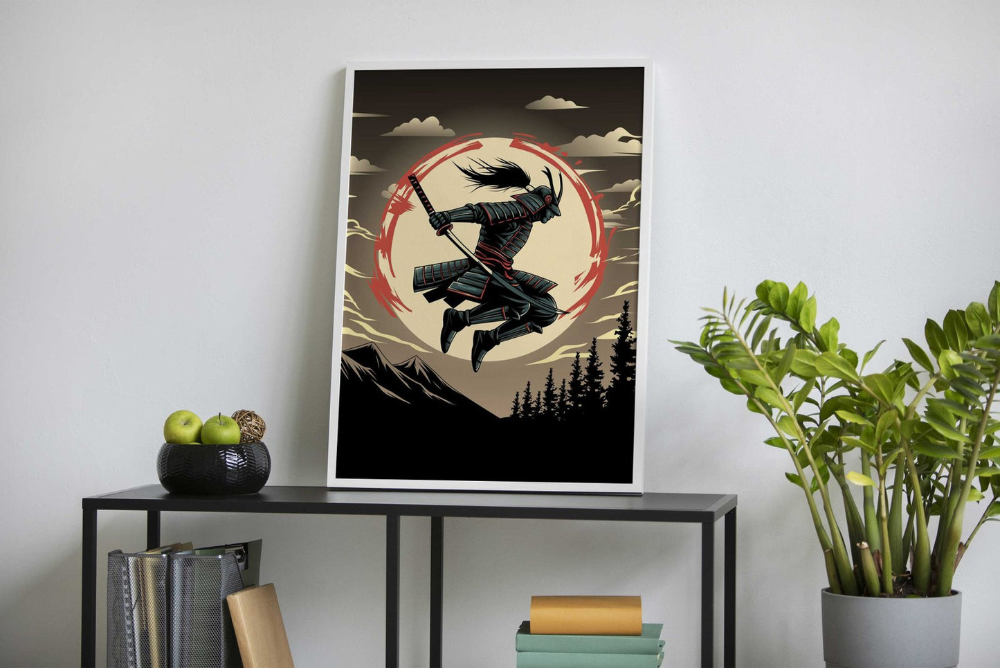 Samurai Warrior in Flight Asian Style Poster | Wall Art for Home & Office | High-Quality Print - High-Quality Visual Display