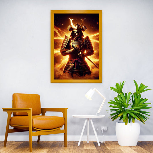Samurai Warrior in Gold Energy Asian Style Poster | Wall Art for Home & Office | High-Quality Print - High-Quality Visual Display